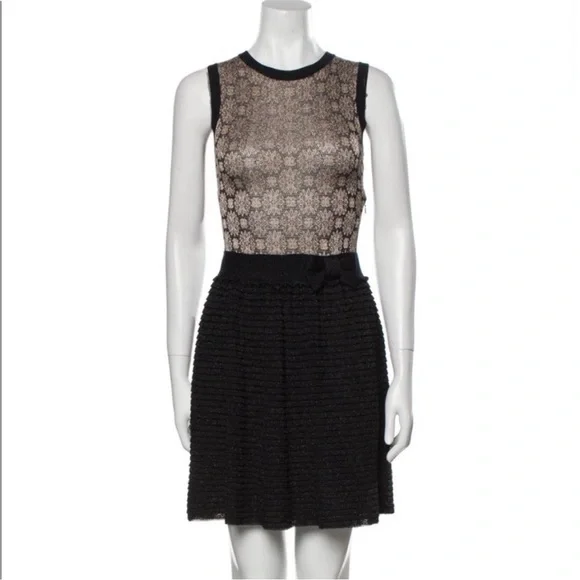 red valentino black bow dress Enlighten Me Eyelet Mini Dress main image 1